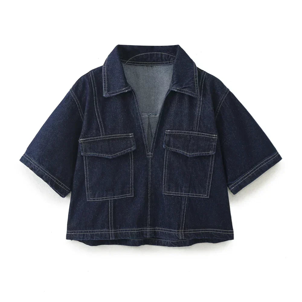 Carla | Conjunto de Denim con Escote en V