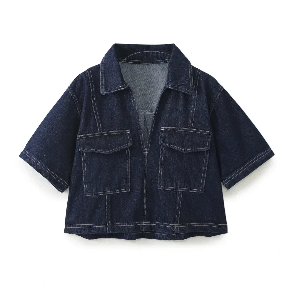 Carla | Conjunto de Denim con Escote en V